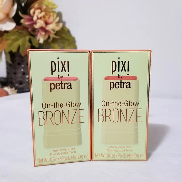 PIXI ON THE GLOW BRONZE - ( BEACH GLOW BRONZE BLUSH ) AND SOFT GLOW - 1 BLUSH 1 BRONZER SET