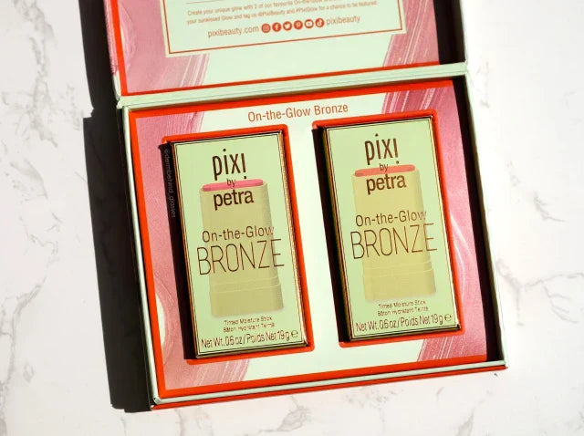 PIXI ON THE GLOW BRONZE - ( BEACH GLOW BRONZE BLUSH ) AND SOFT GLOW - 1 BLUSH 1 BRONZER SET